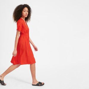 Everlane Red Orange Midi Dress